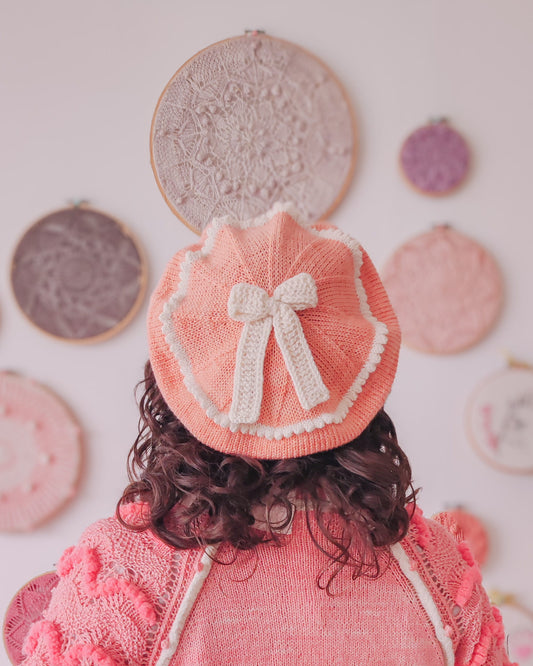 Patron de tejido mas video "Boina Coquette"