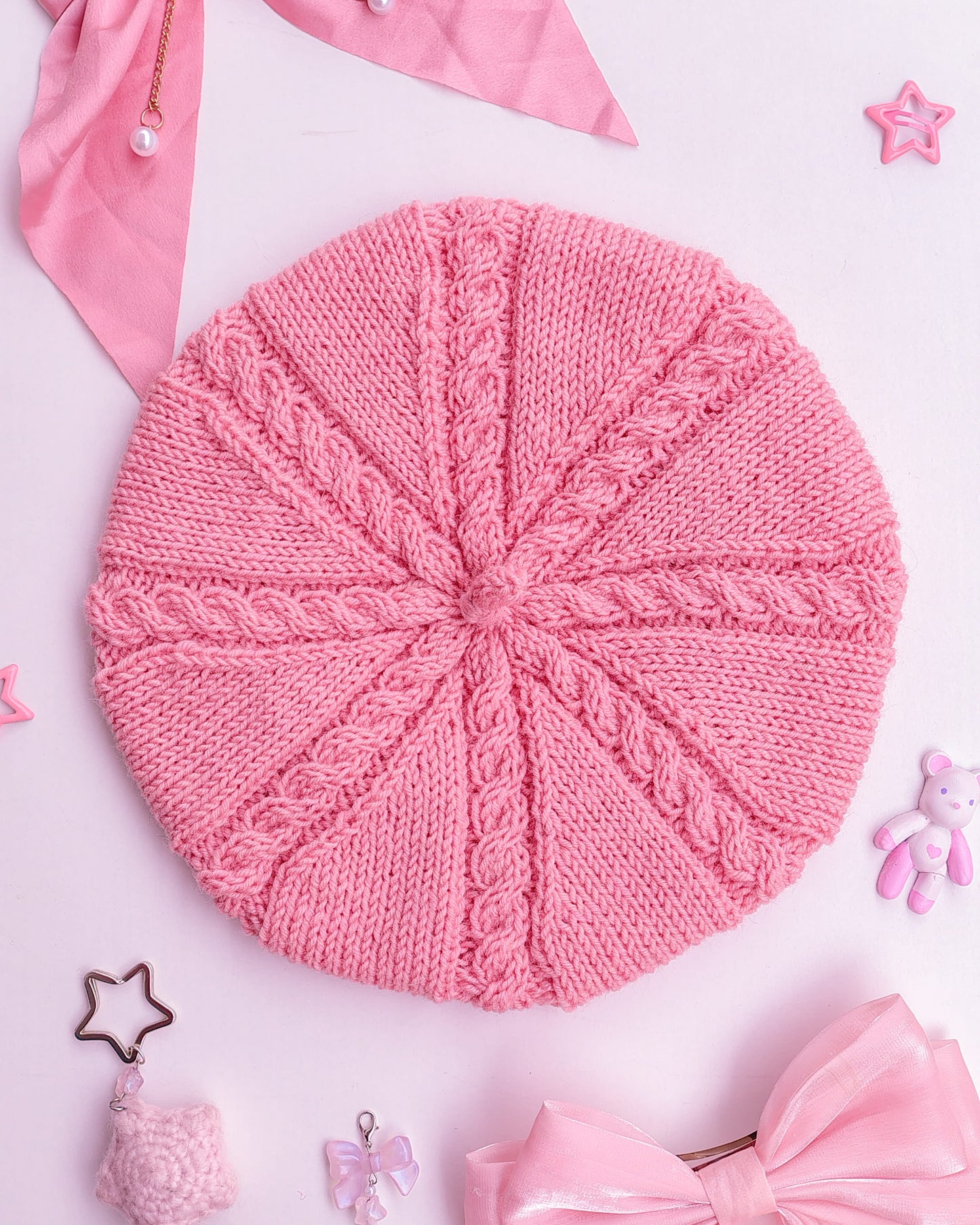 Patron de tejido mas video "Boina Carrusel"