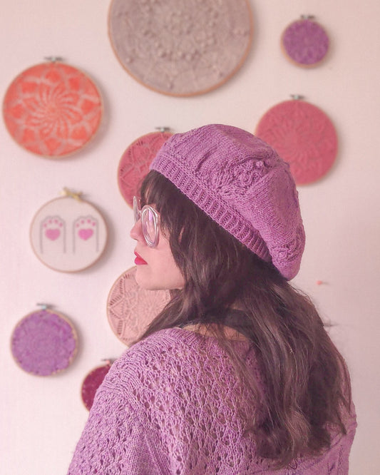 Patrón de tejido mas video "Boina Cristal de Nieve"