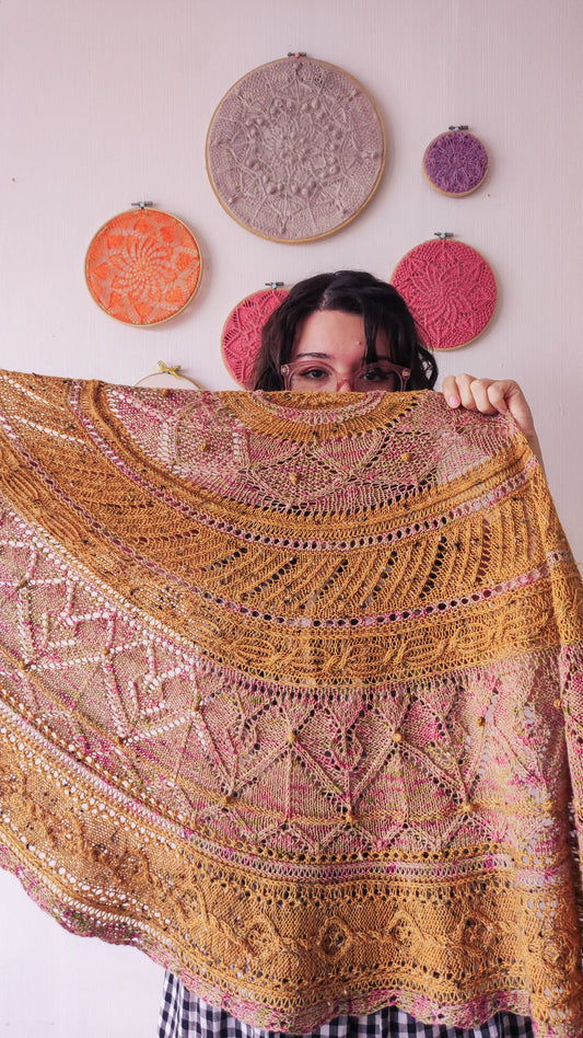 Patrón de tejido mas video "Chal Arbotante"