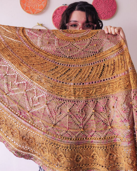 Patrón de tejido mas video "Chal Arbotante"