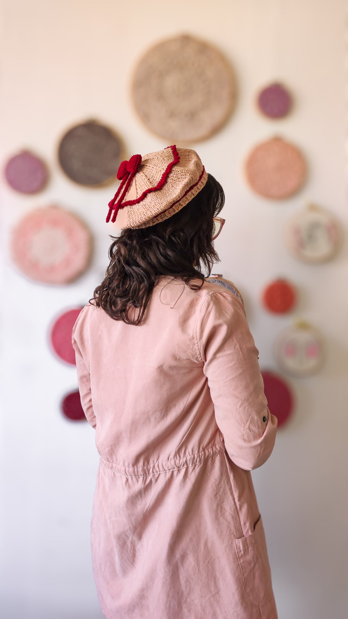 Patron de tejido mas video "Coquette Beret"