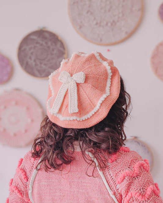 Patron de tejido mas video "Boina Coquette"