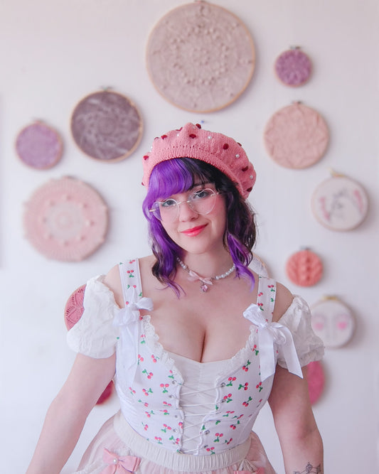 Patrón de tejido mas video "Boina Hachi"