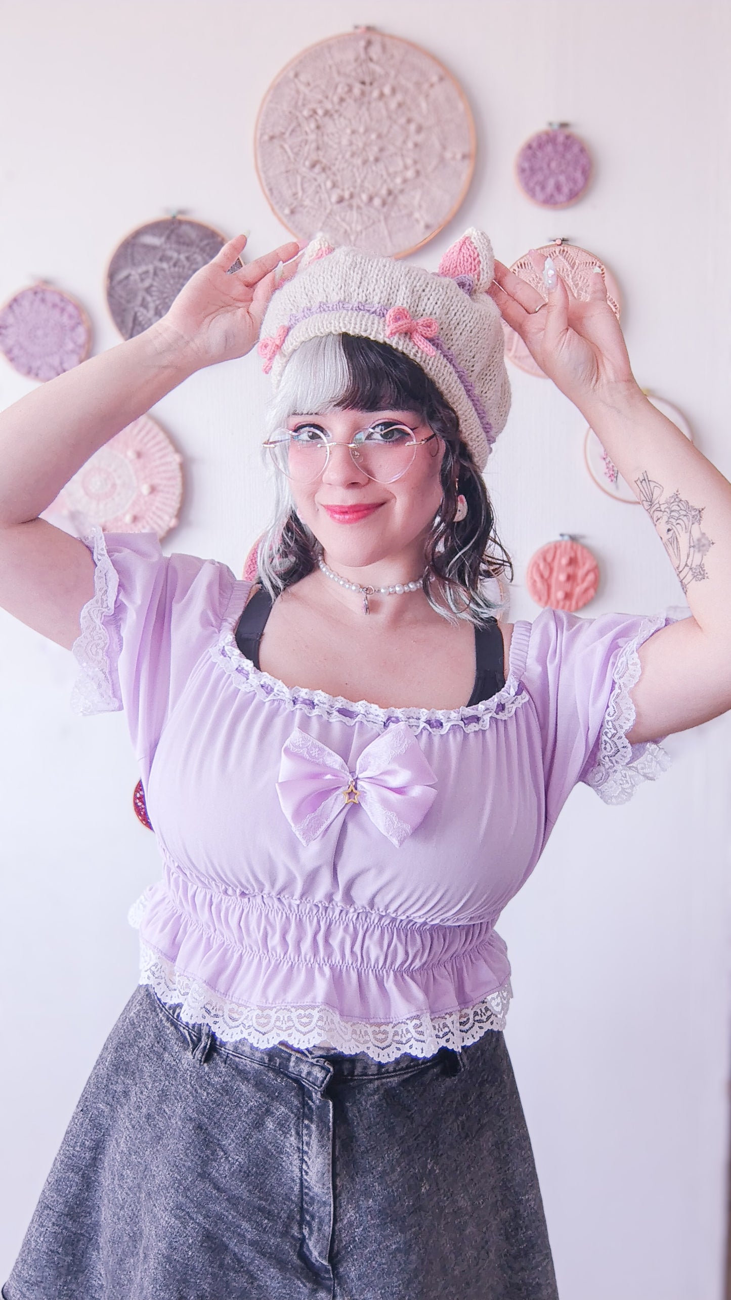 Patrón de tejido mas video "Nekomimi Beret"