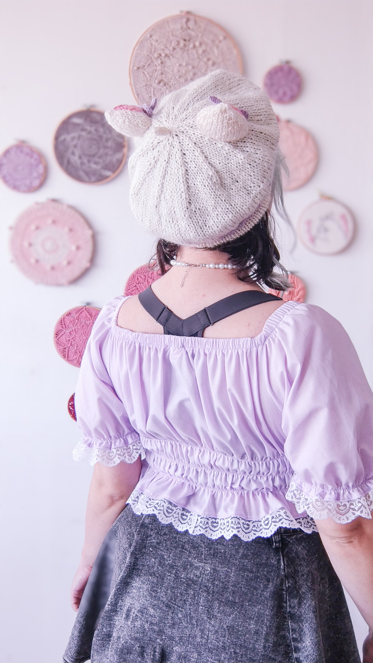 Patrón de tejido mas video "Nekomimi Beret"