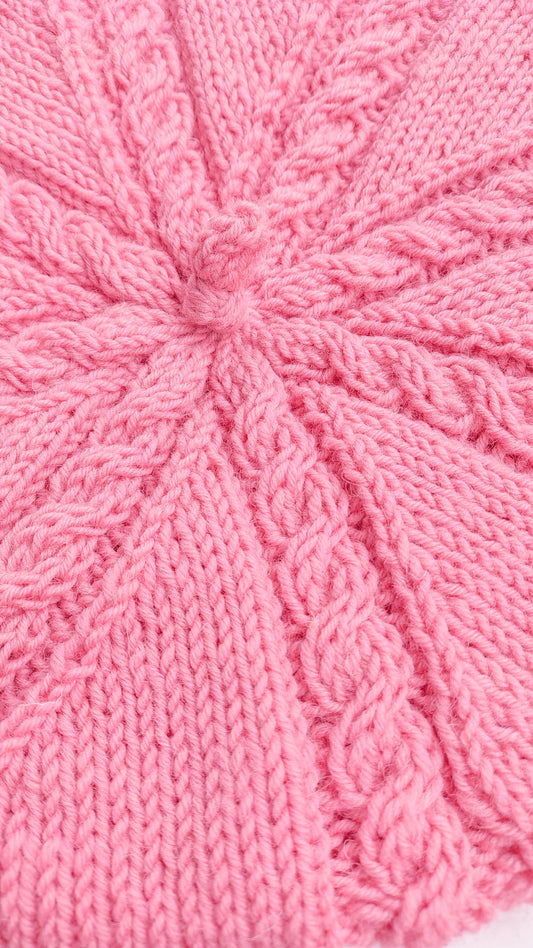 Patron de tejido mas video "Boina Carrusel"